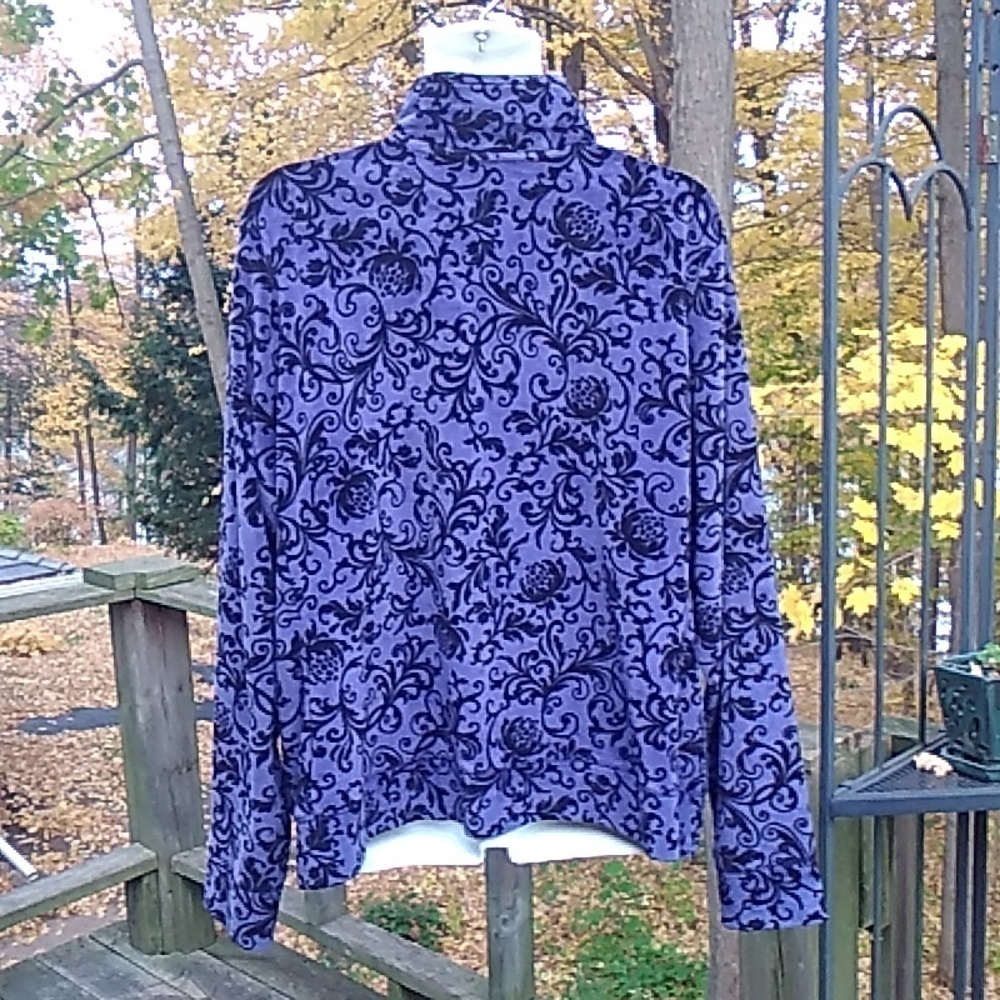 Northern Reflections Velour Purple with Black full Zip Track Jacket Women L Y2K - Picture 5 of 16